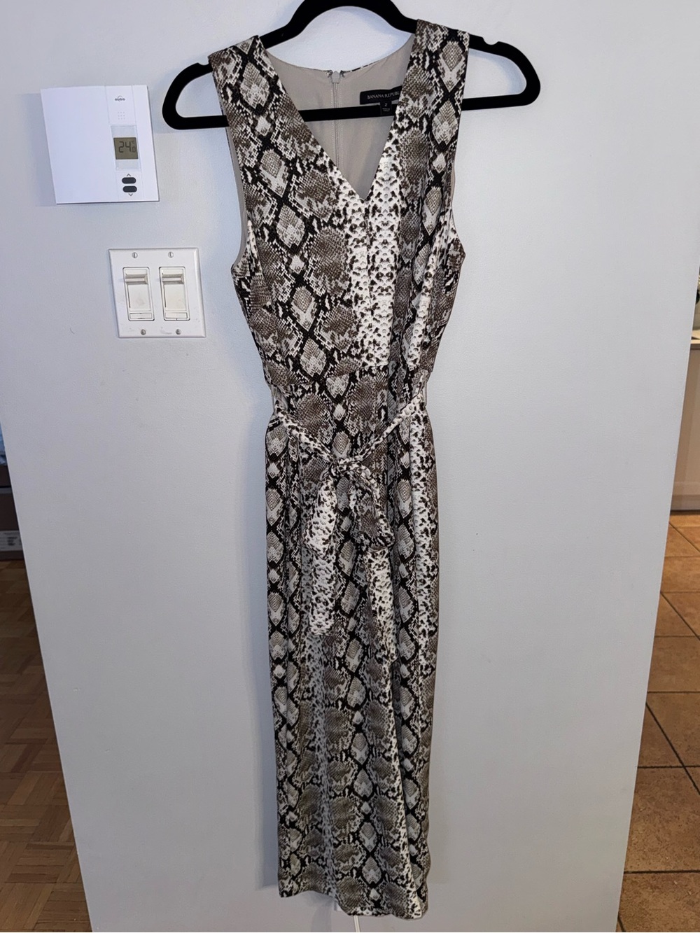 Banana Republic Sleeveless Snake-Print Maxi Jumpsuit
